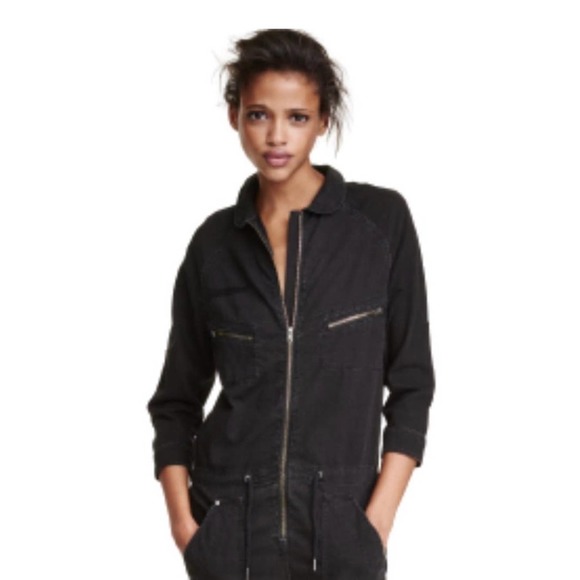 NWT H&M Denim Zip Jumpsuit size 8 - Picture 3 of 12